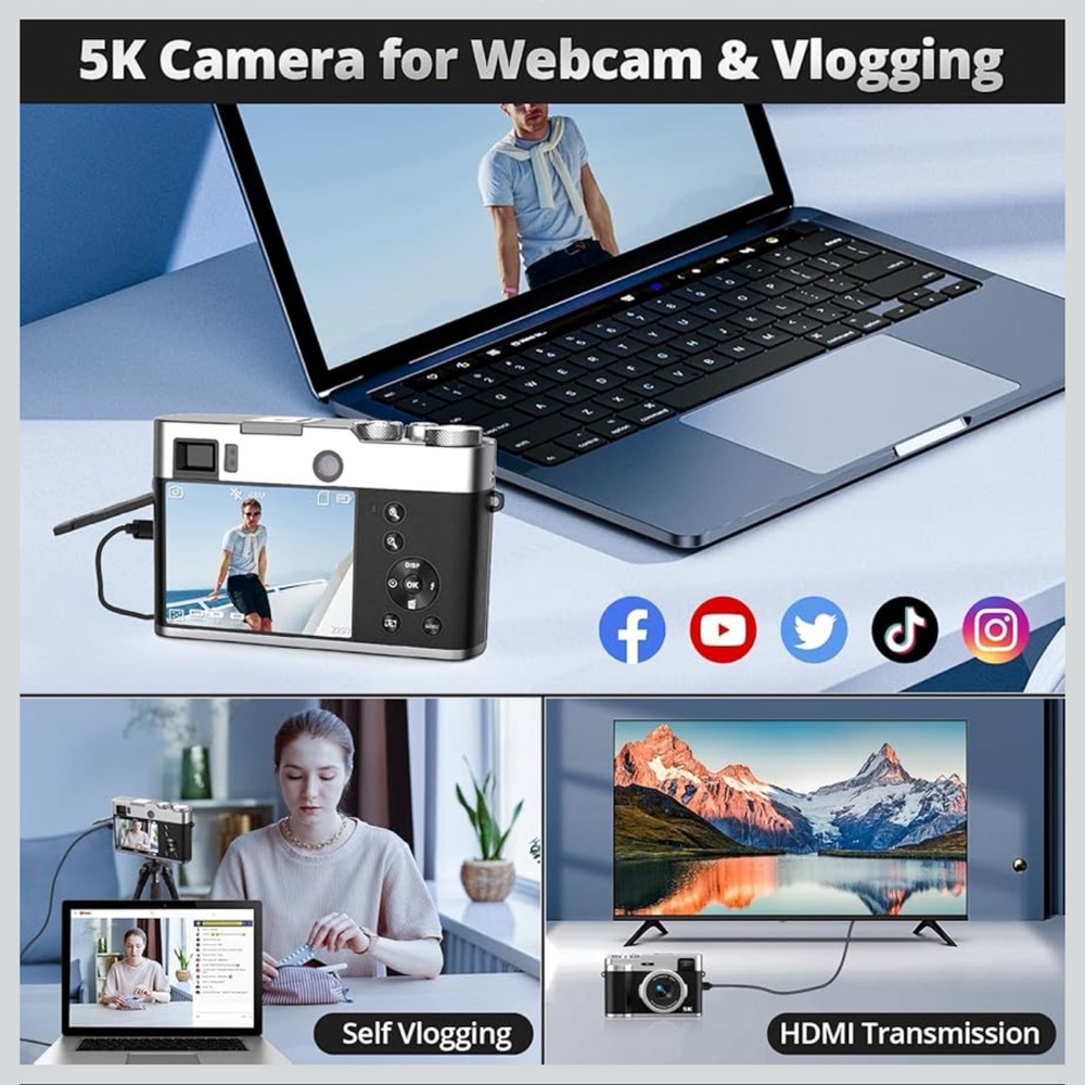 5K 48MP Autofocus Digital Camera - Black - Picture 6 of 7